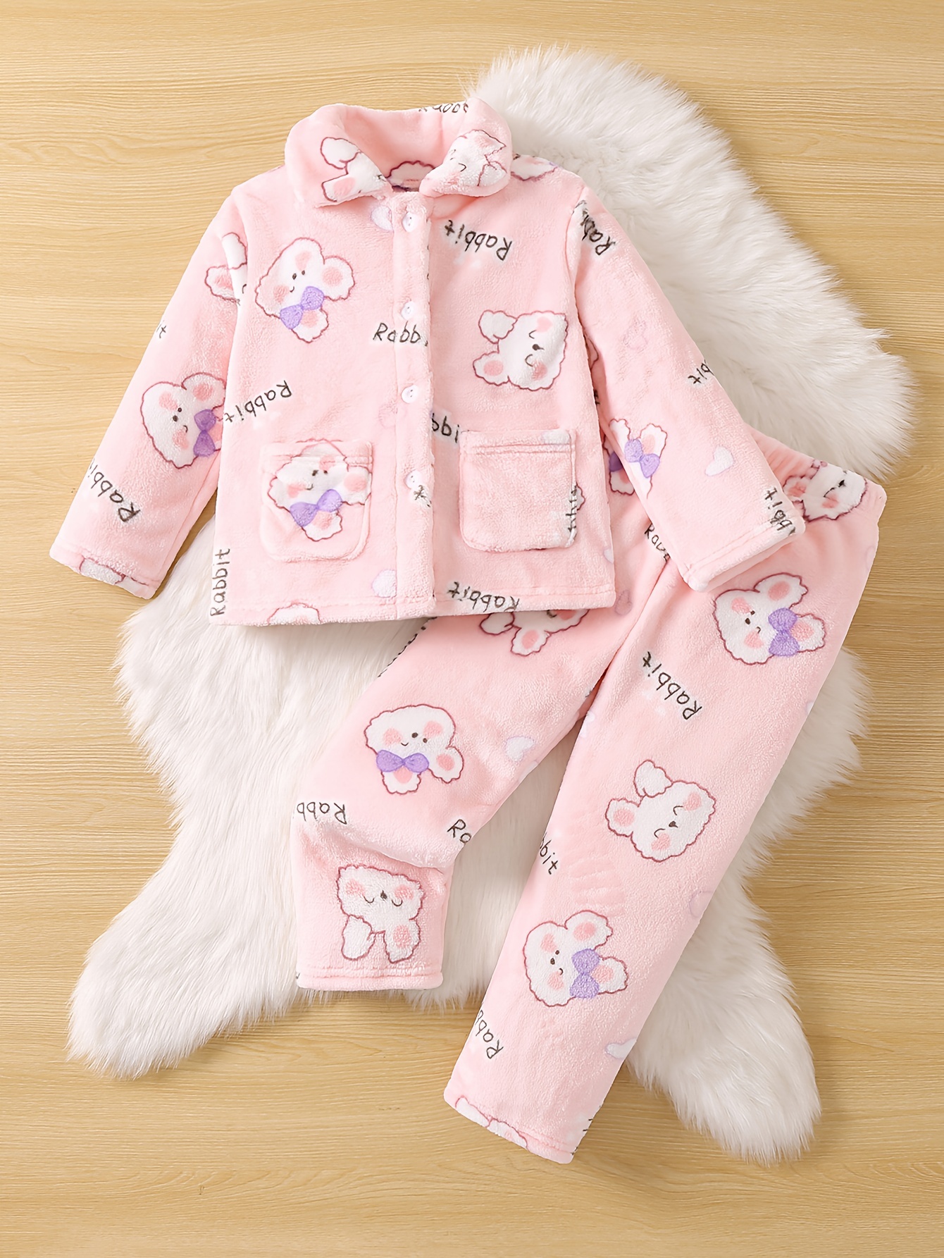  Women's Cute Bunny Ears Pajama Set Fluffy Fleece Teen Girls  Sleepwear Warm Winter Rabbit Hooded 2pcs Lounge Pjs Set : Sports & Outdoors