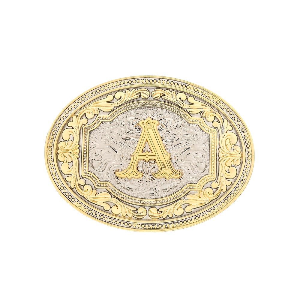 Embossed Letter Belt Buckle for Men