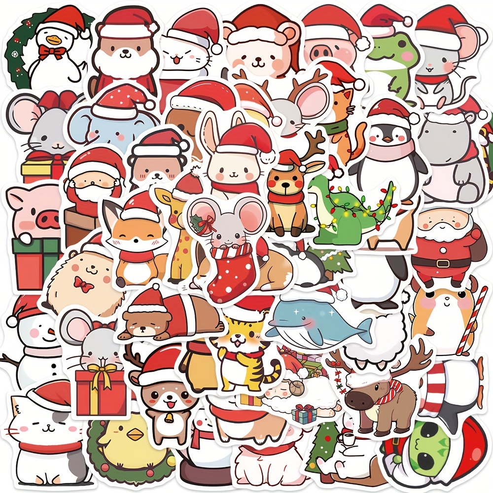 Cartoon Christmas Sticker Christmas Cute Decorative Stickers - Temu