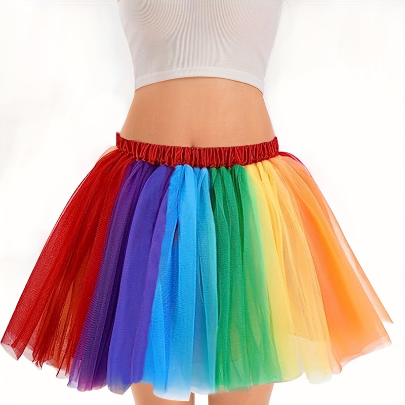 3 piezas de falda tutú para adultos, 3 capas de tul para adultos, tutú  elástico, tutú para mujer, disfraz multicolor, tutú para mujer, ballet y