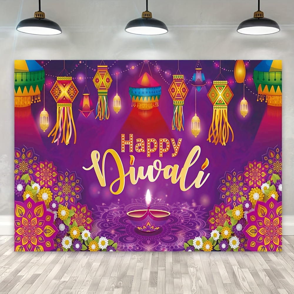 Indian Diwali Candle Burning Menorah Photography Backdrop, Vinyl Happy ...