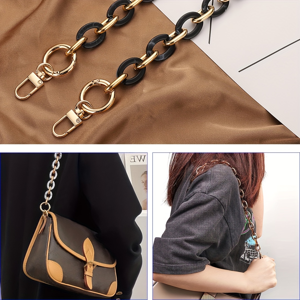 Trendy Diy Acrylic Chain Bag Strap, Replacement Bag Strap, Fashion