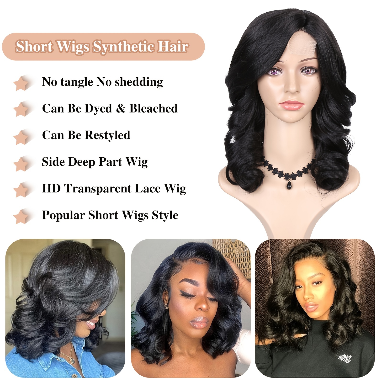 Loose Wave Lace Part Wigs Pure Color Nature Curly Synthetic Temu