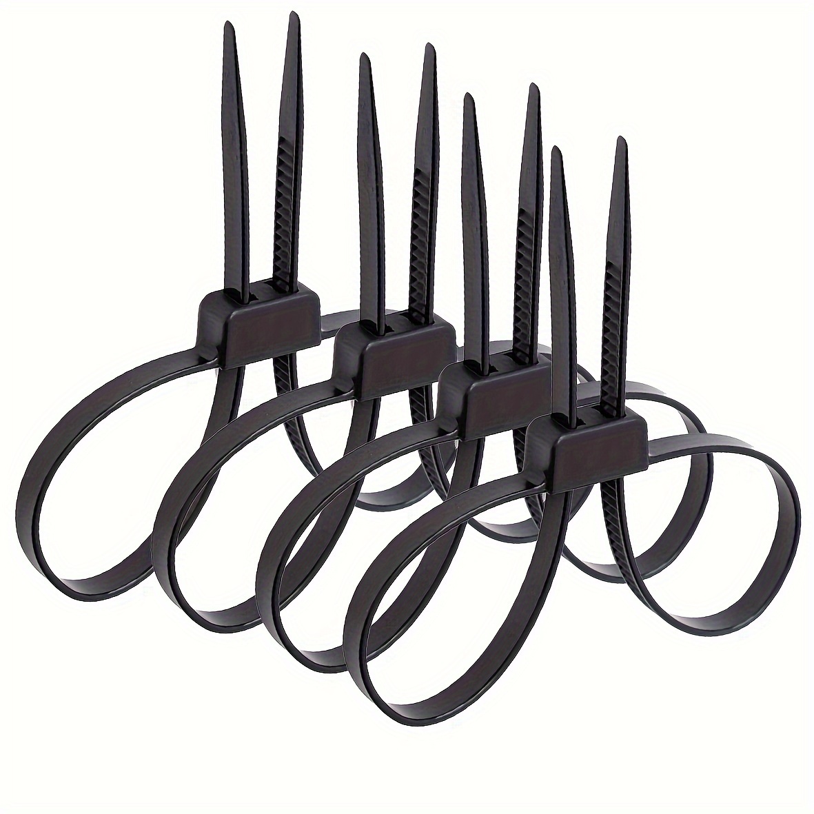 

2/5pcs Zip Ties Cable Disposable Heavy Duty Tie Double Locking Cuffs Flex Tie Plastic Nylon Tie Restraints, Strength: 250 Lbs | Length: 27 1/2"(black)