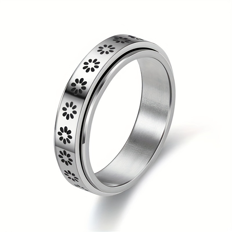 Men's Stainless Steel Rotating Ring Niche Couples Matching - Temu