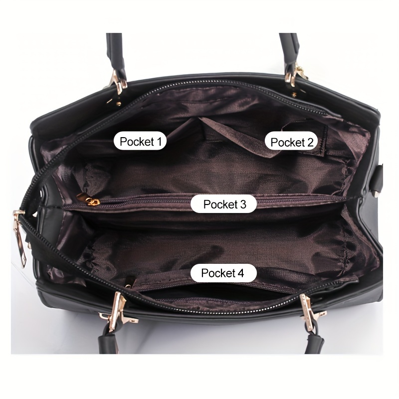 Plush Ball Decor Satchel Bag, Stylish Solid Color Hand Bag, Women's Office  & Work Shoulder Purse