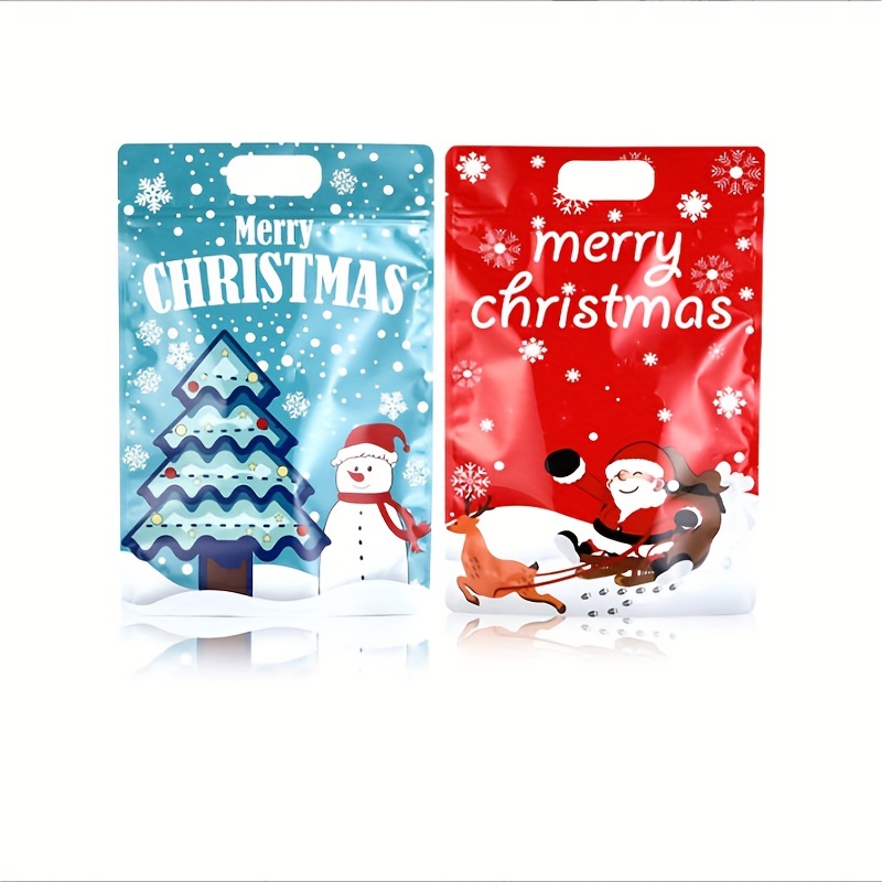 Christmas Candy Plastic Zipper Bags resealable Zip Lock Bags - Temu