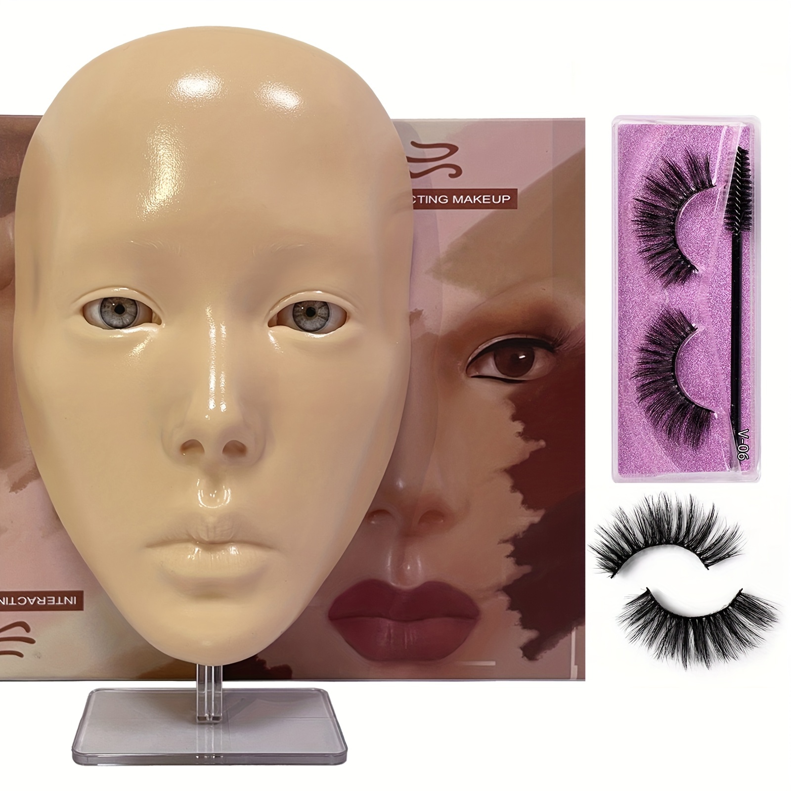 Practice Makeup With Mannequin Head Perfect For Eyebrow Lash - Temu