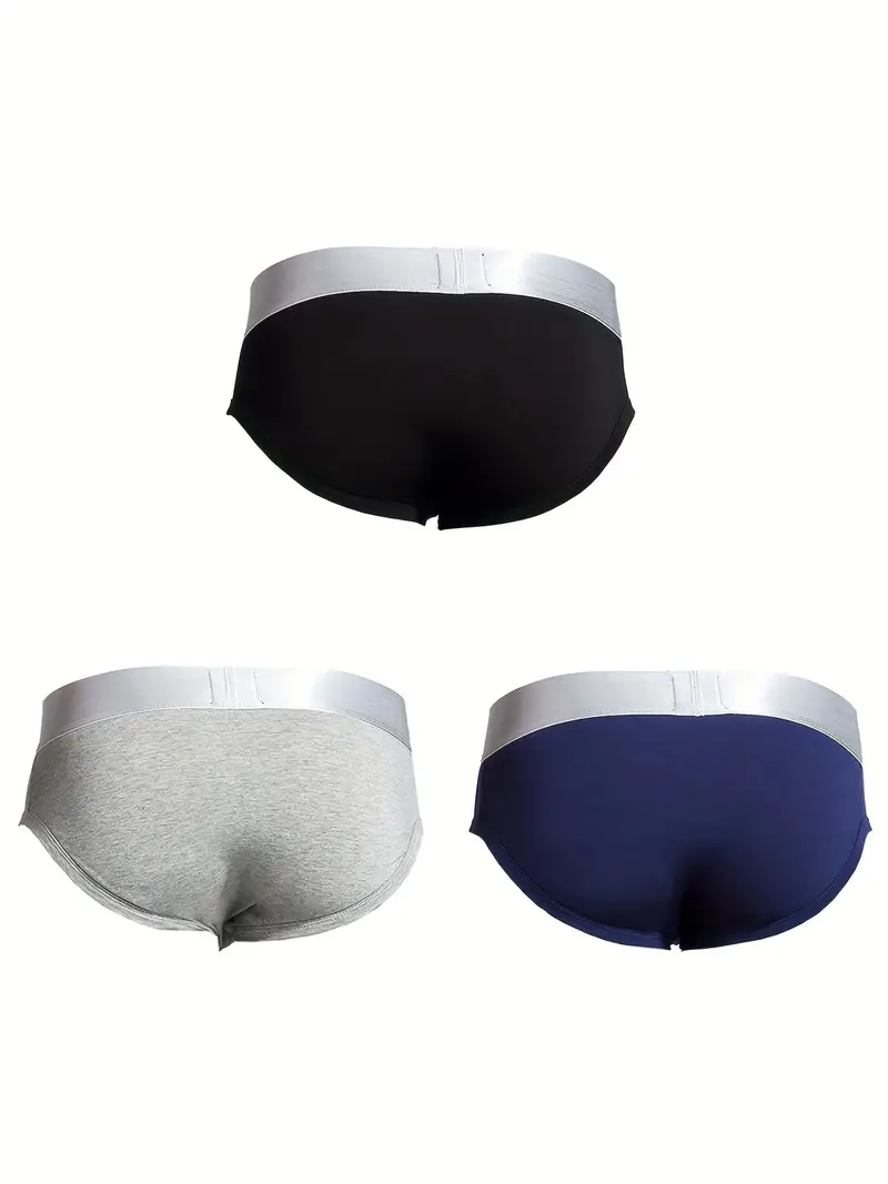 Men's Simple Solid Color Briefs Underwear Panties - Temu Canada