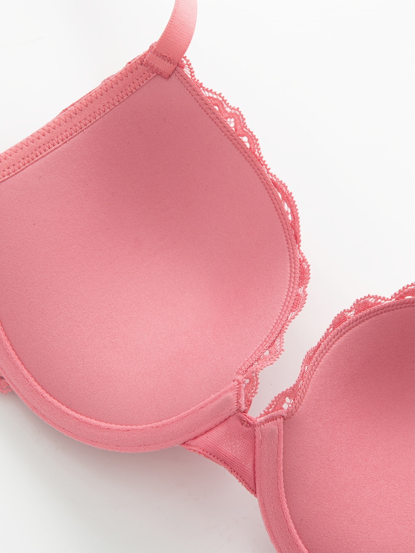  Womens Push Up Bra No Underwire Comfortable Wireless Bras  Padded Plunge Glitter Pink 32B