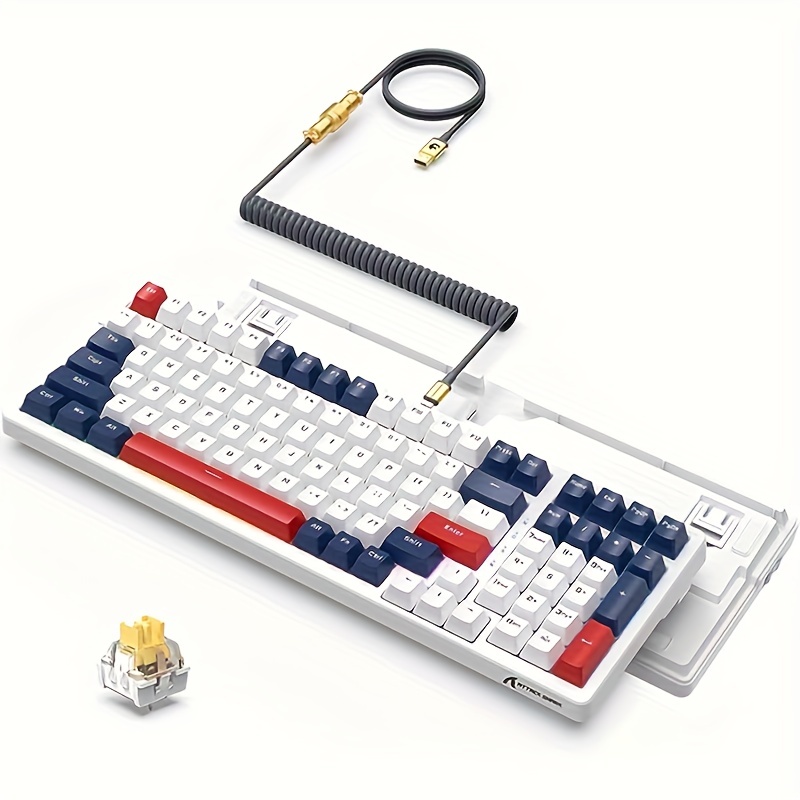 Teclado mecánico con teclado numérico, teclado compacto con cable RGB  mejorado con estructura de junta, interruptor rojo intercambiable en  caliente