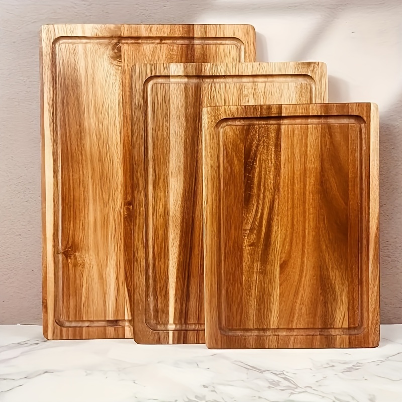

1pc, Acacia Chopping Board, Wooden Cutting Board, Chopping Board, Solid Wood Chopping Board, Beautiful And Convenient, With More Uses