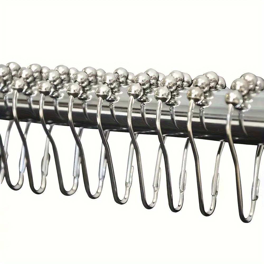 Rustproof Round Shower Curtain Hooks Rings Iron Shower - Temu