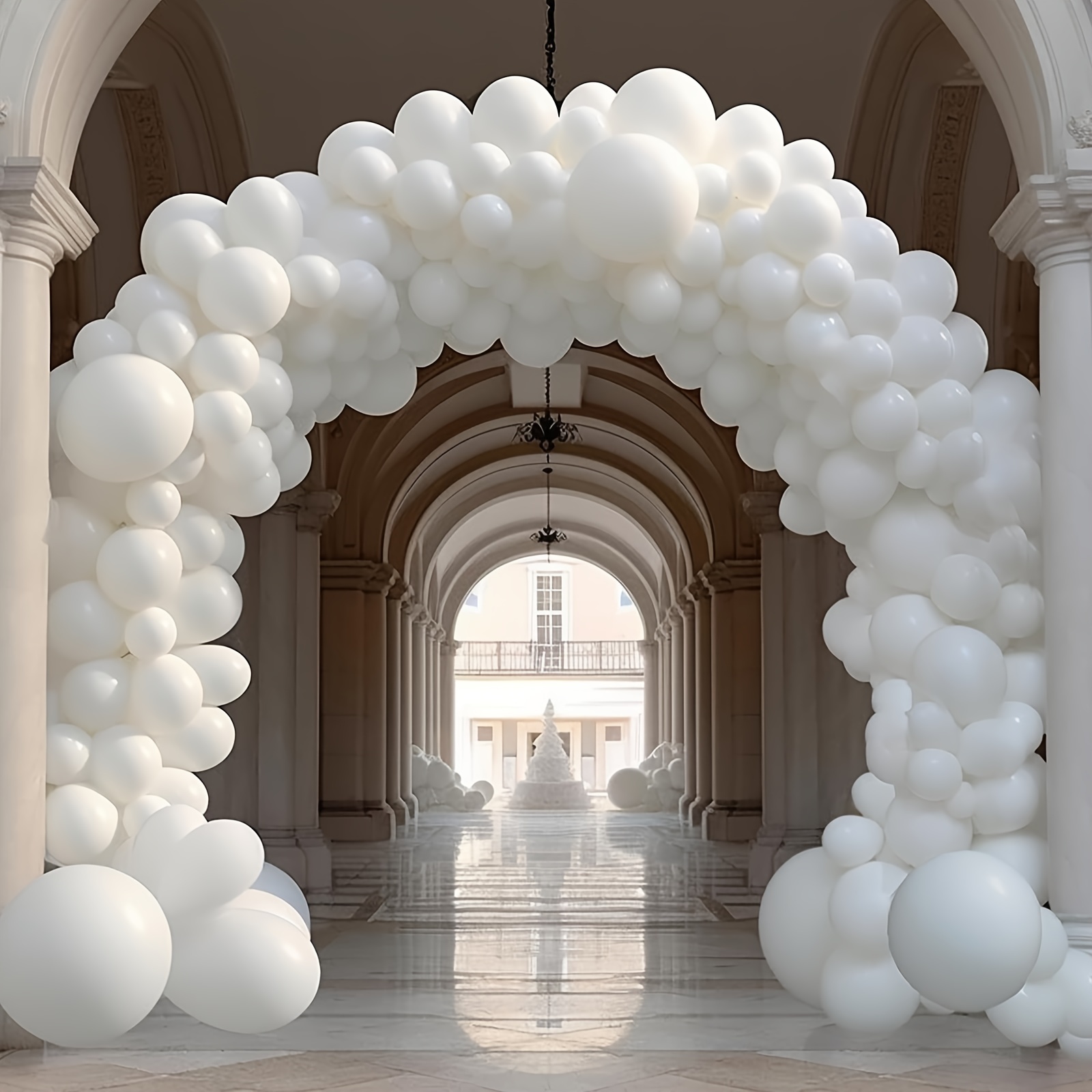 Comprar Kit de arco de guirnalda de Globos blancos y plateados de