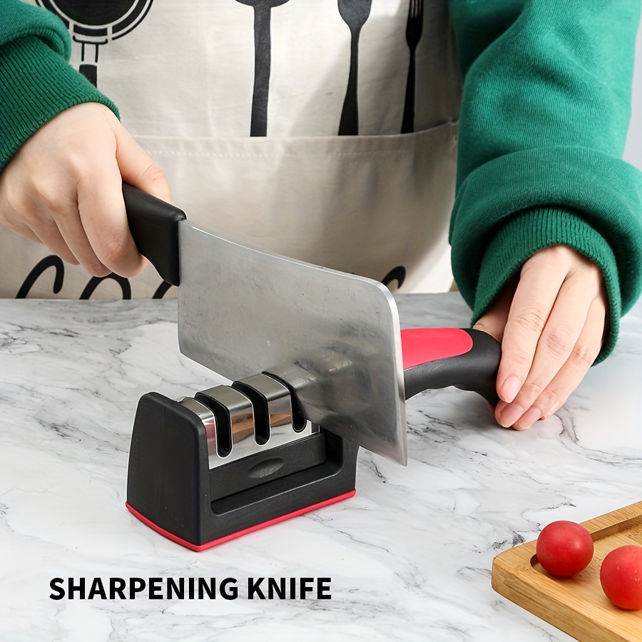 1pc/4 Stages (black&red) Portable Knife Sharpener For Ceramic And Steel  Knives & Scissors, Kitchen And Pocket Knife Sharpener, Quickly Repair And  Polish