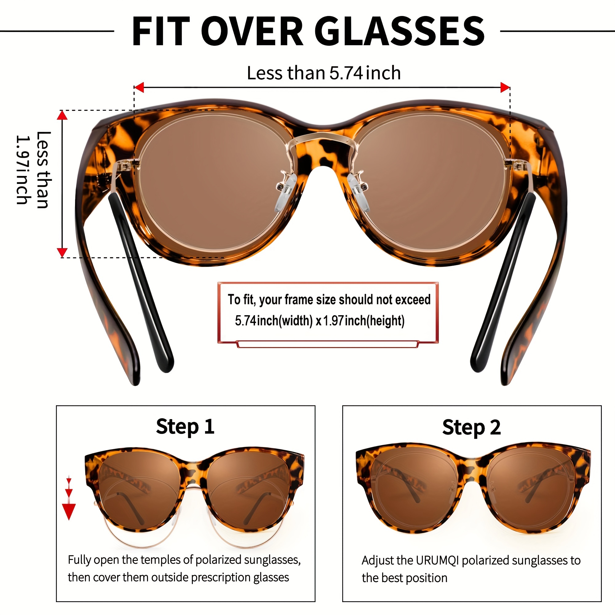 Polarized Fit Sunglasses Women Men Retro Tortoiseshell Wear - Temu