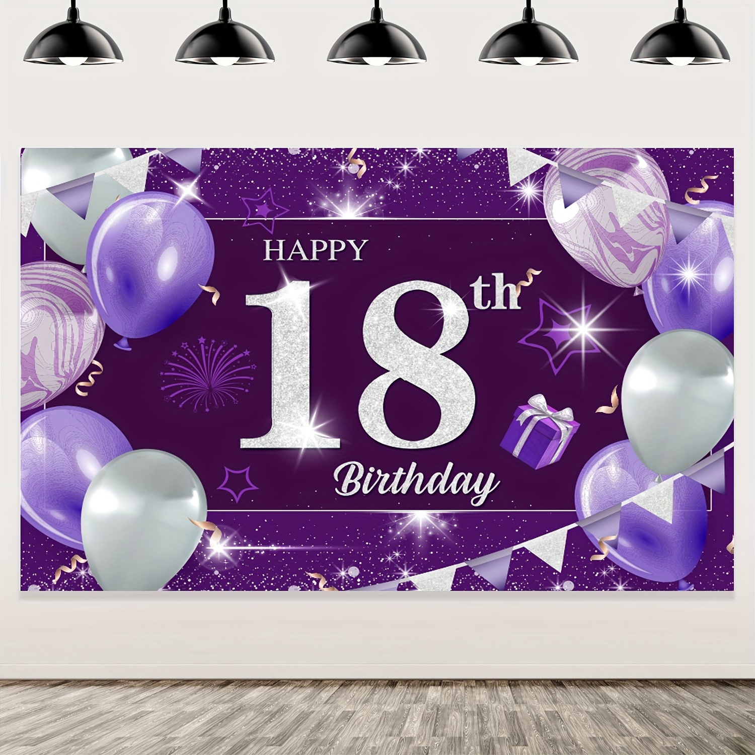 Cartel de fondo de feliz cumpleaños número 18, decoración de fiesta de  cumpleaños número 18, cartel de cumpleaños 18, pancarta de cabina de fotos  de