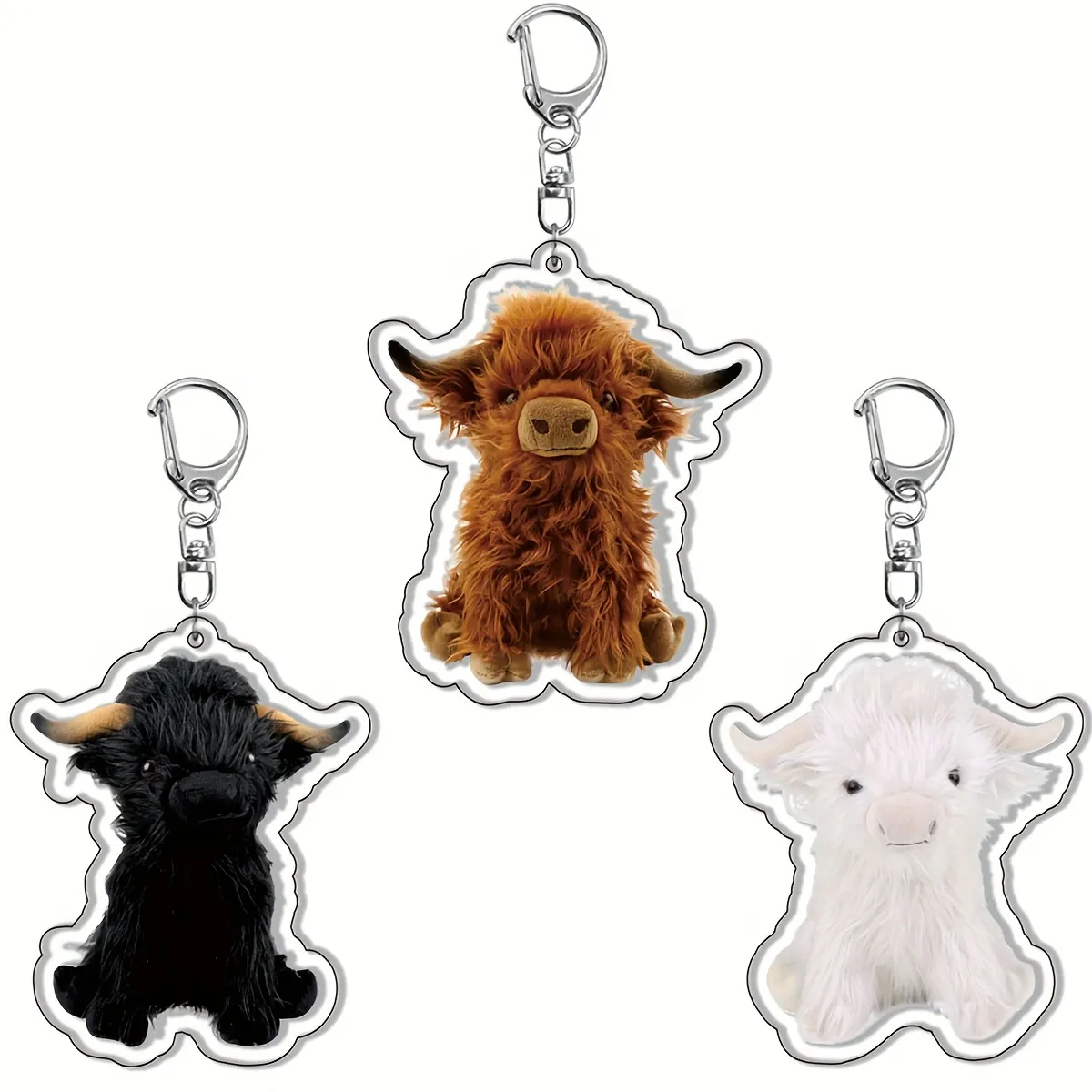 highland cow keychain