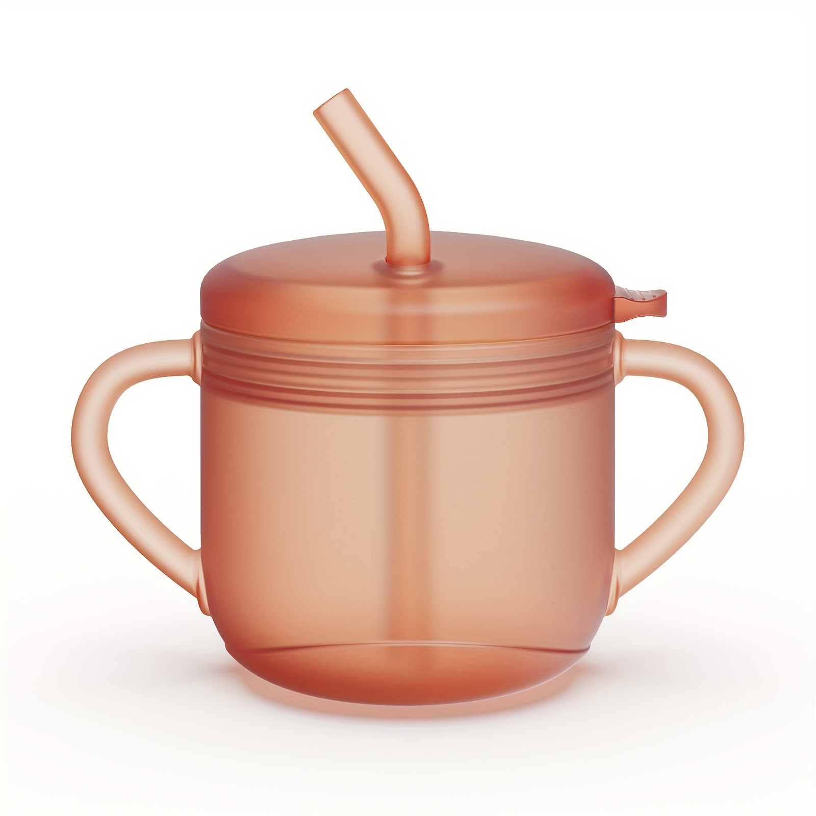 Silicone Sippy Cup With Straw And Handles Training Cup Drinking Water