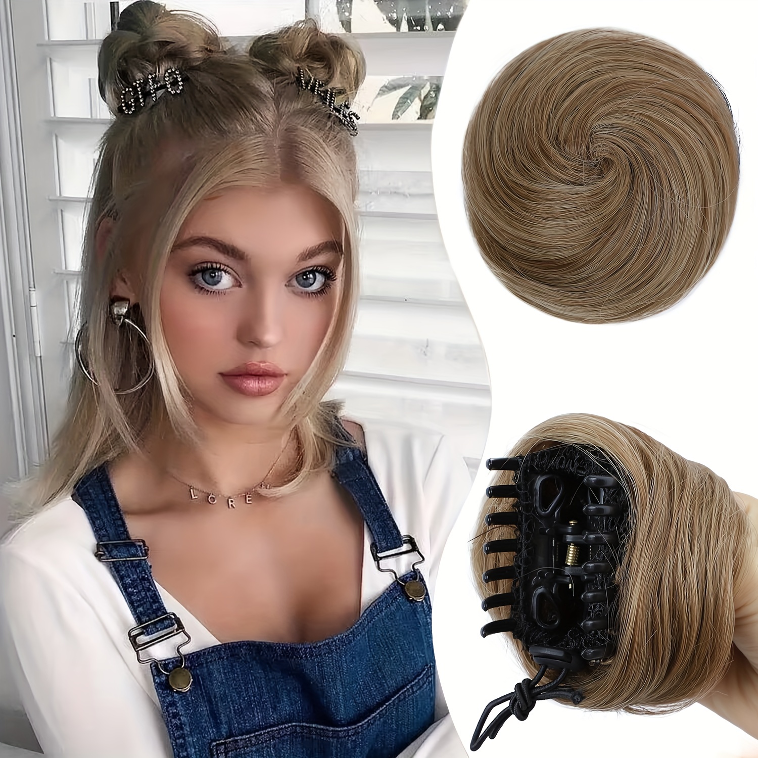 Mini Messy Kawaii Pigtail Extensions in Blonde