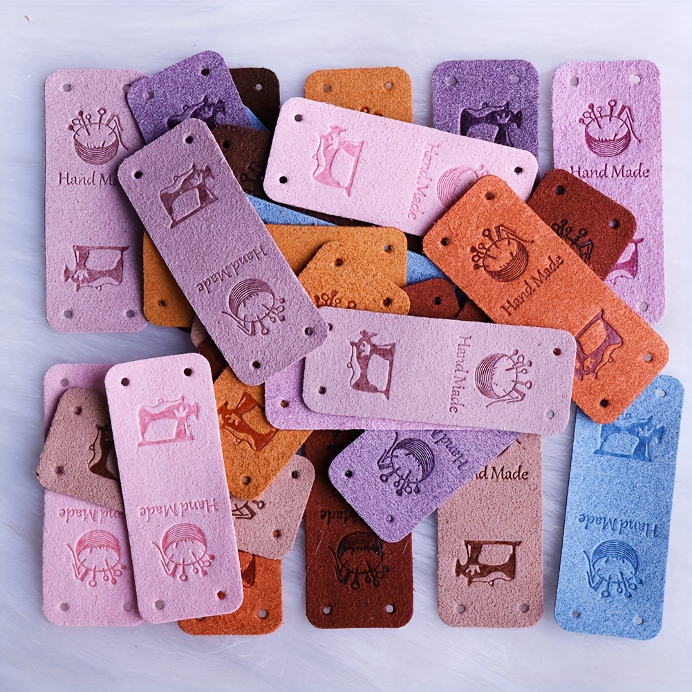 100pcs Leather Handmade Tags Crochet Tags Knitting Items Label Tags  Accessories 