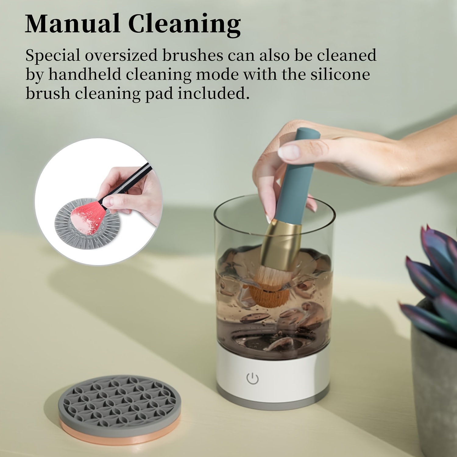 Electric Makeup Brush Cleaner, Abnaok Makeup Brush Cleaner Machine with  Brush Clean Mat, Automatic Cosmetic Brush Cleaner Makeup Brush Tools for  All