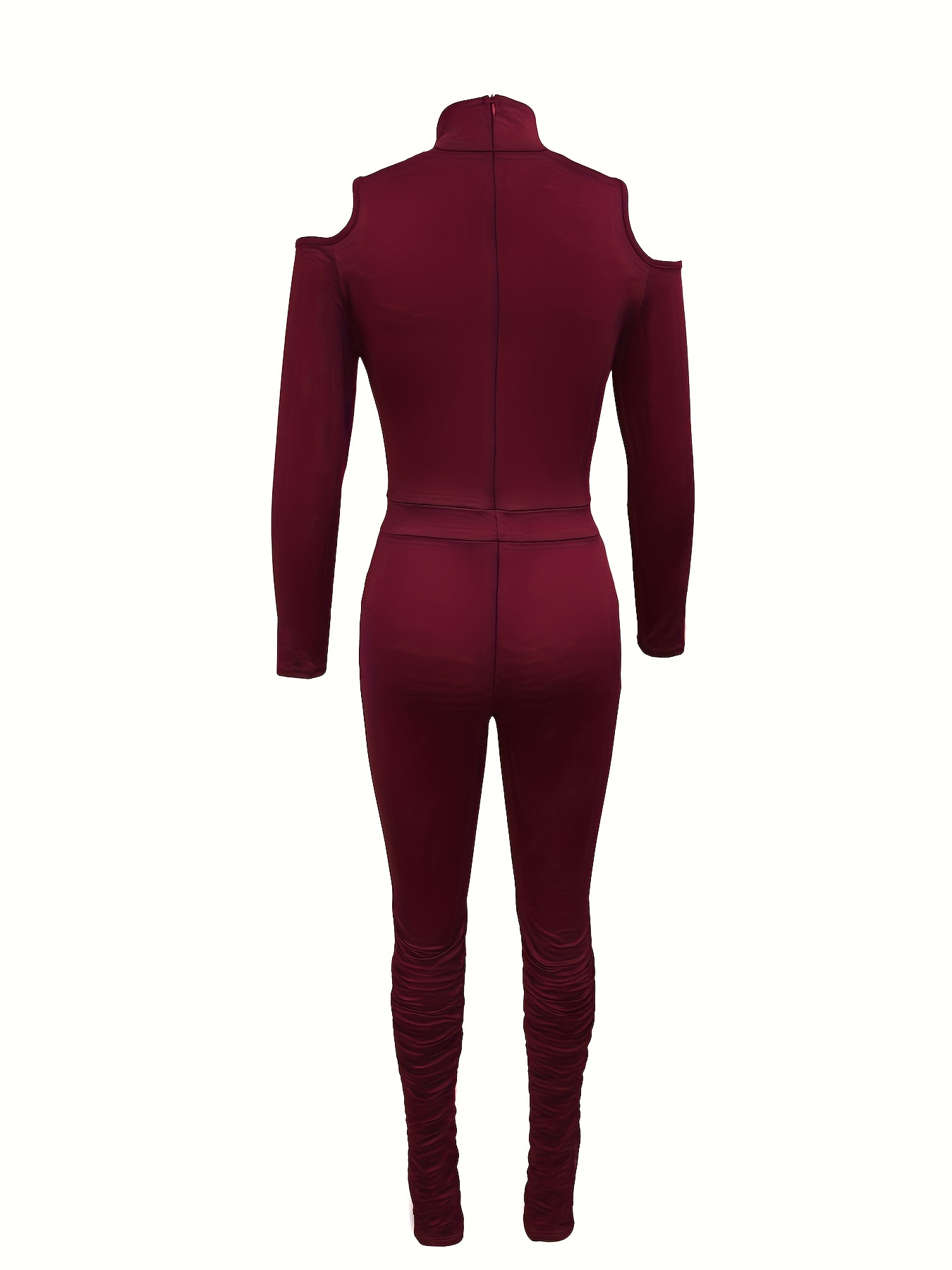 womens sexy shoulder high neck long sleeve bodycon jumpsuit Temu