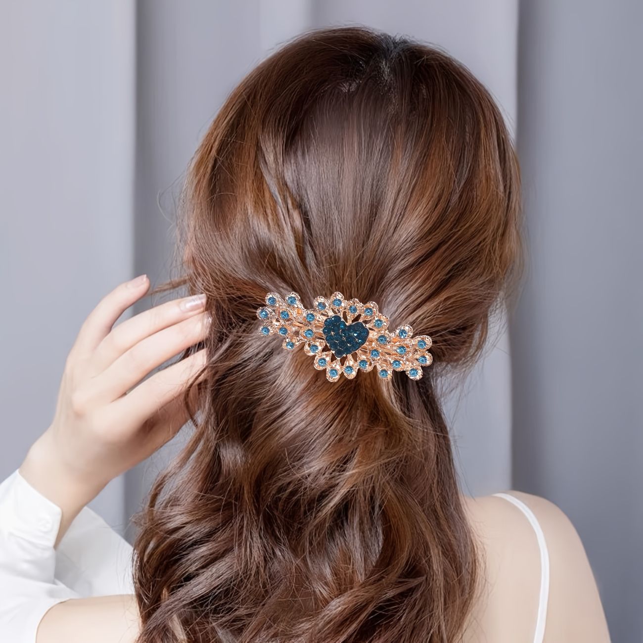 Crystal Rhinestones Hair Clips Sparkly Glitter Flower Peacock Hair  Barrettes Metal Spring Hair Pins Snap Accessories For Women Girls Bridal  Wedding | Free Shipping For New Users | Temu