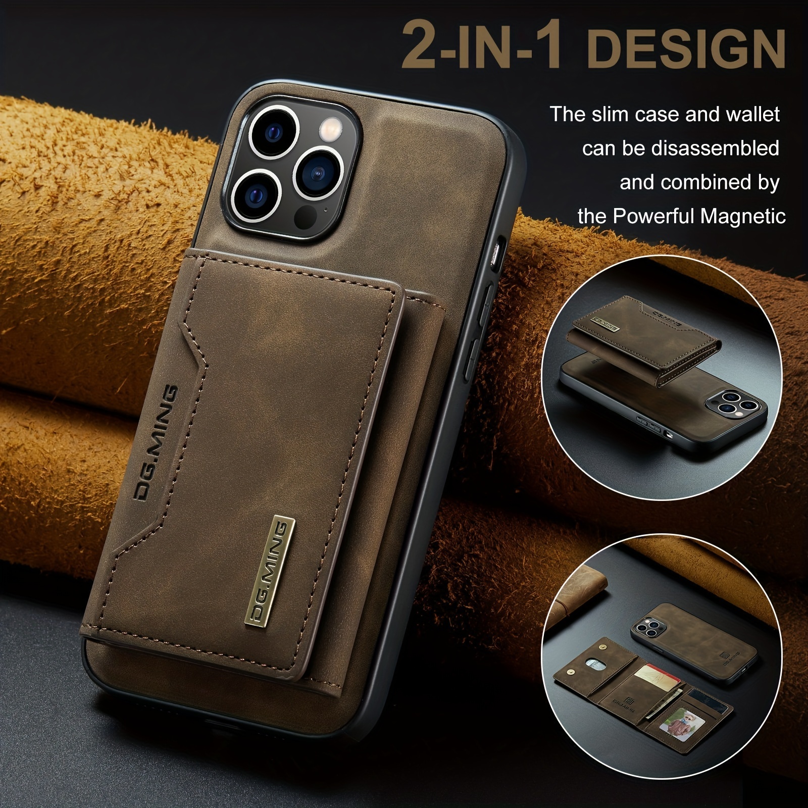 Funda de piel con MagSafe para el iPhone 14 Pro Max plus 14Pro Capa Leather  Case