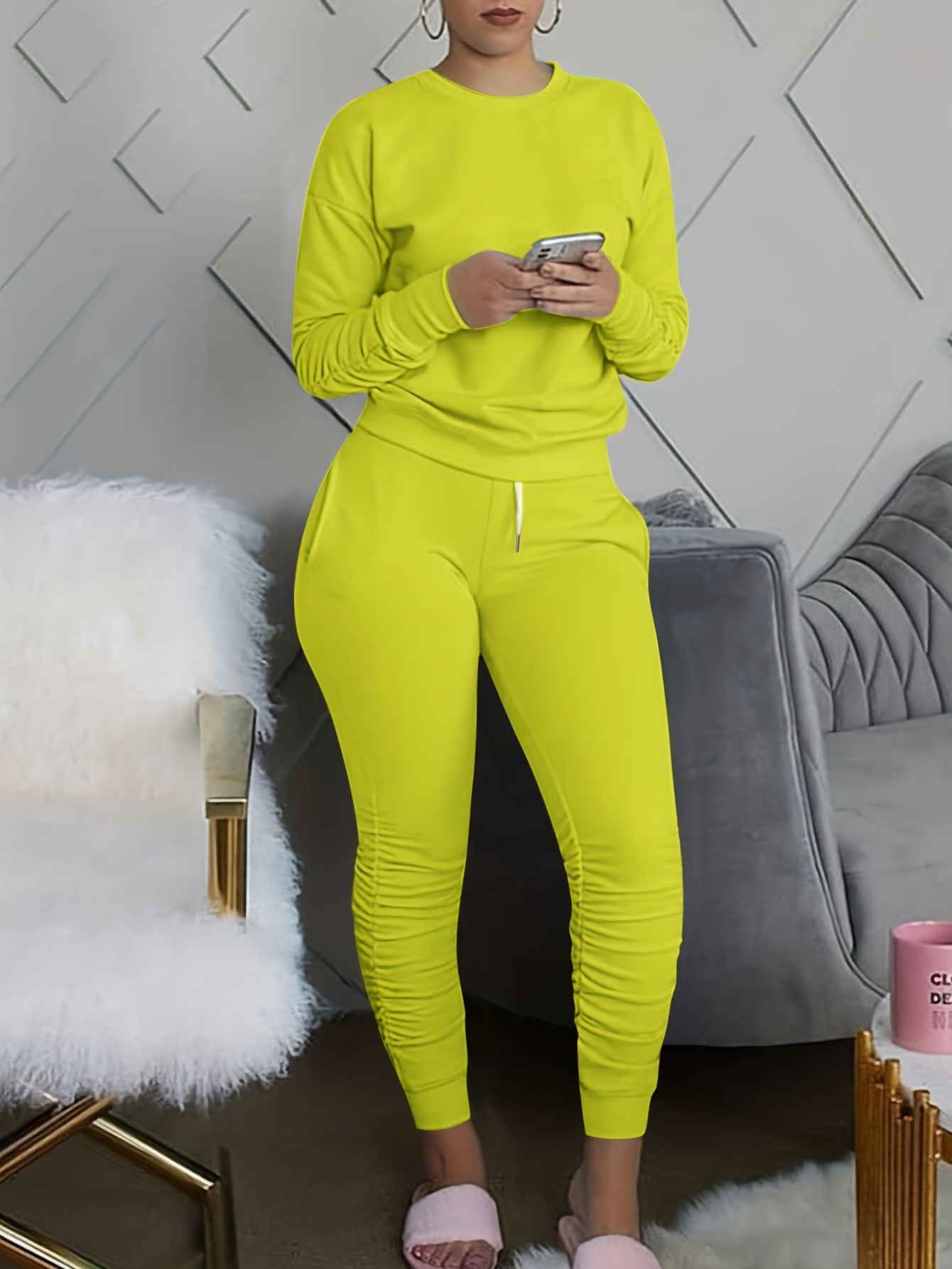  2 Piece Women Bodycon Tracksuit Outfits Set Long Sleeve  Pullover Tops Legging Pants Ladies Solid Color Clothes (Black, S) : Clothing,  Shoes & Jewelry