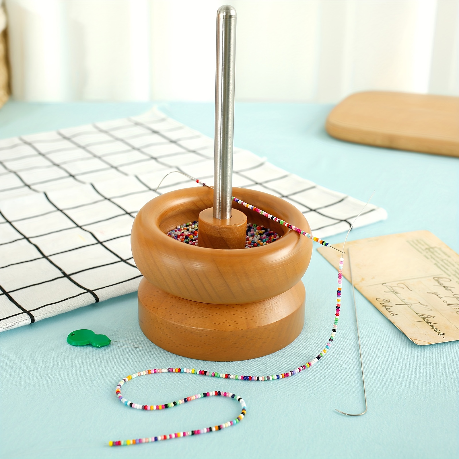 Bead Spinner for Jewelry Making Kit Wood Bracelet Necklace Spinner with  Quick Changed Trays and Beading Needles - AliExpress