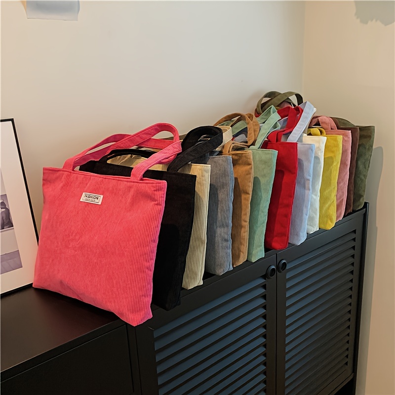 

Solid Color Corduroy Shoulder Bag, All-match Casual Shoulder Bag, Women's Niche Shopping Handbag