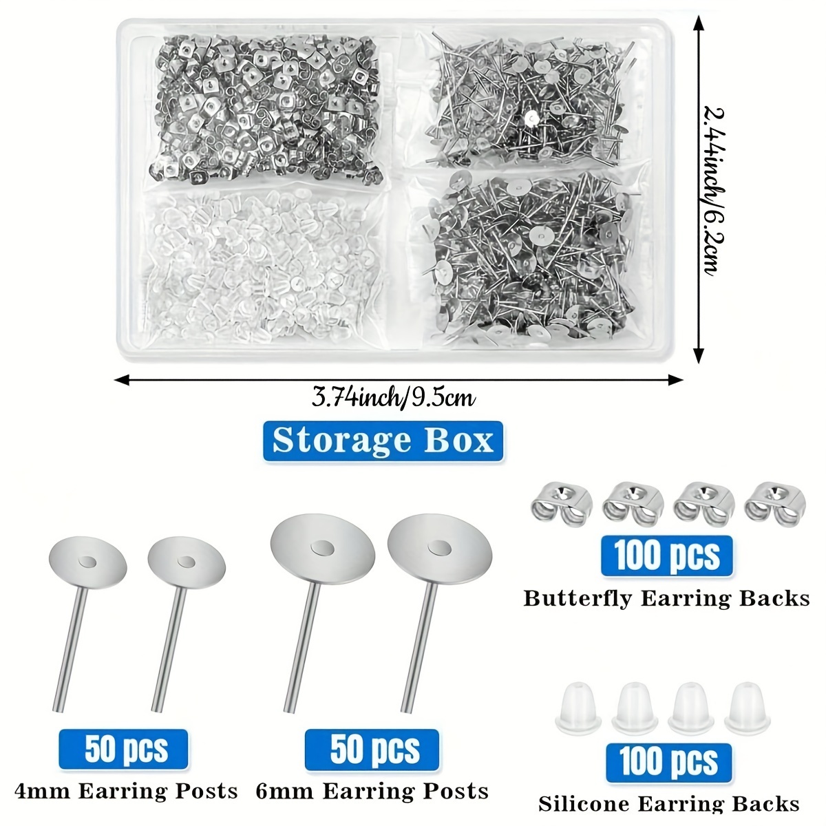 Mua 700Pc Earring Backs for Studs Rubber Clear Earring Backs