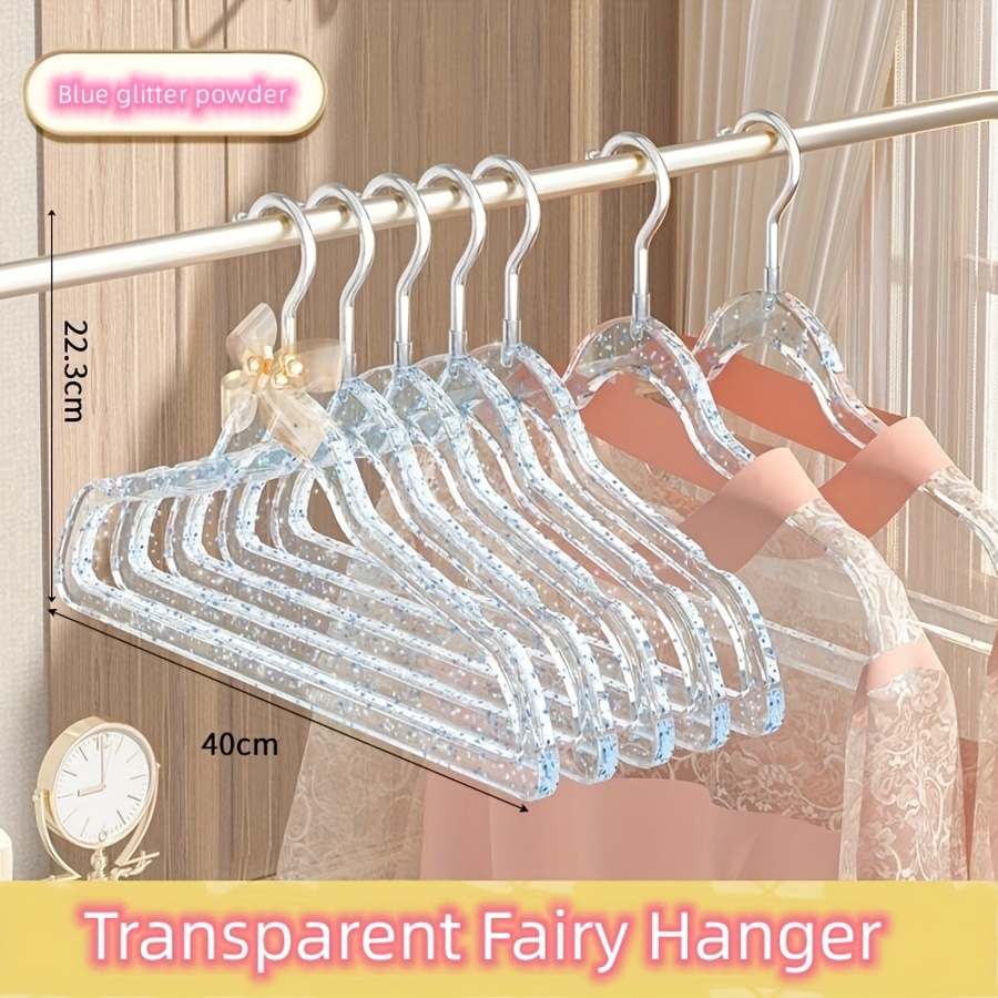 Cintre en plastique transparent à paillettes, support de vêtements T1 pour  séchage de perles, rangement pour