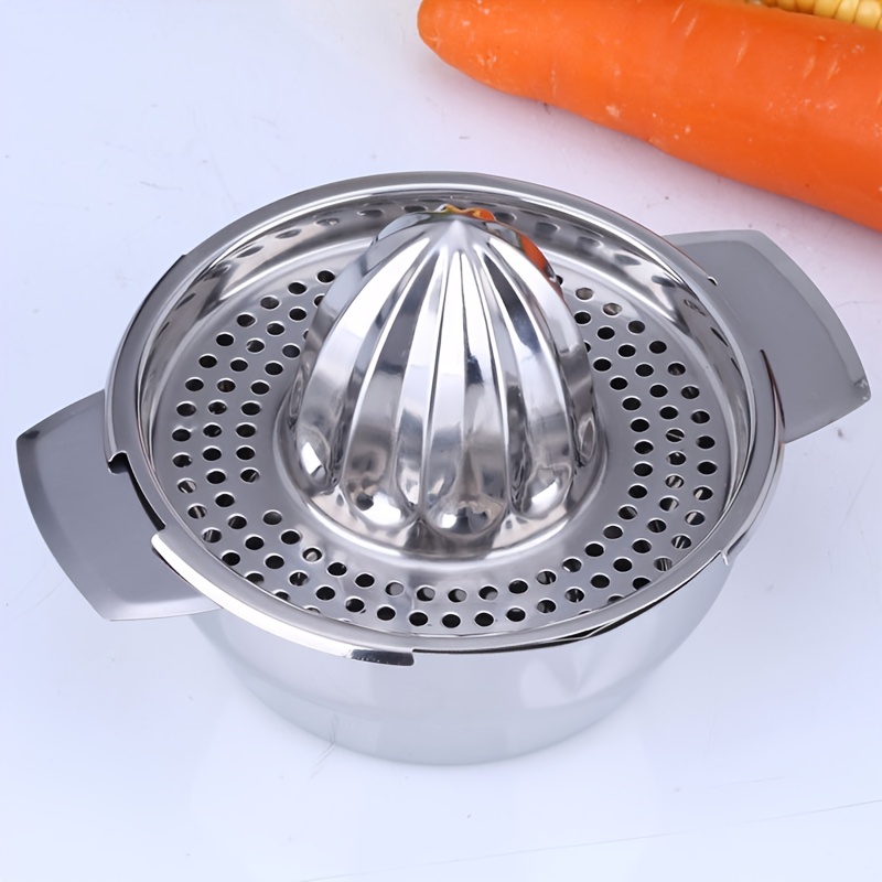 Stainless Steel Lemon Squeezer, Juicer With Bowl Container For Lemons  Fruit, Portable Juicer, Manual Juicer, Juice Presser, Kitchen Tools, Back  To School Supplies, Chrismas Halloween Party Supplies, Back To School  Supplies 