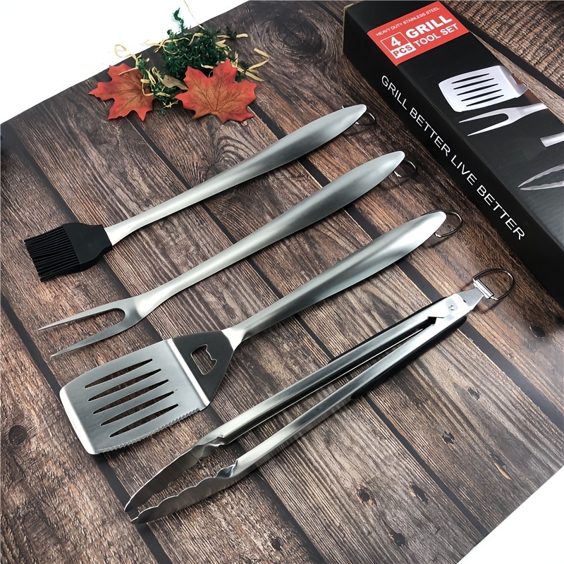 4PCS Barbecue Stainless Steel Home Outdoor Camping Knife Fork