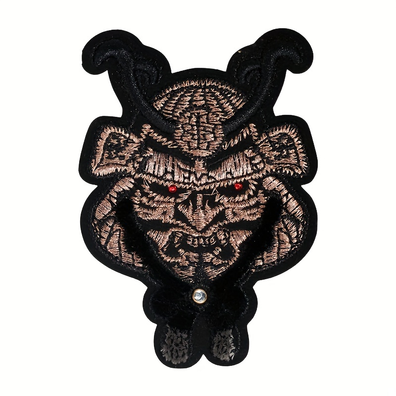 Dragon in Tattoo Style Embroidered Iron-on / Velcro Sleeve Patch