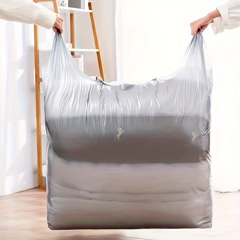 Juego de 4 bolsas extragrandes de plástico jumbo para almacenamiento de  lavandería, compras, mudanza, con cremallera y asas, tamaño 27 x 23 x 5