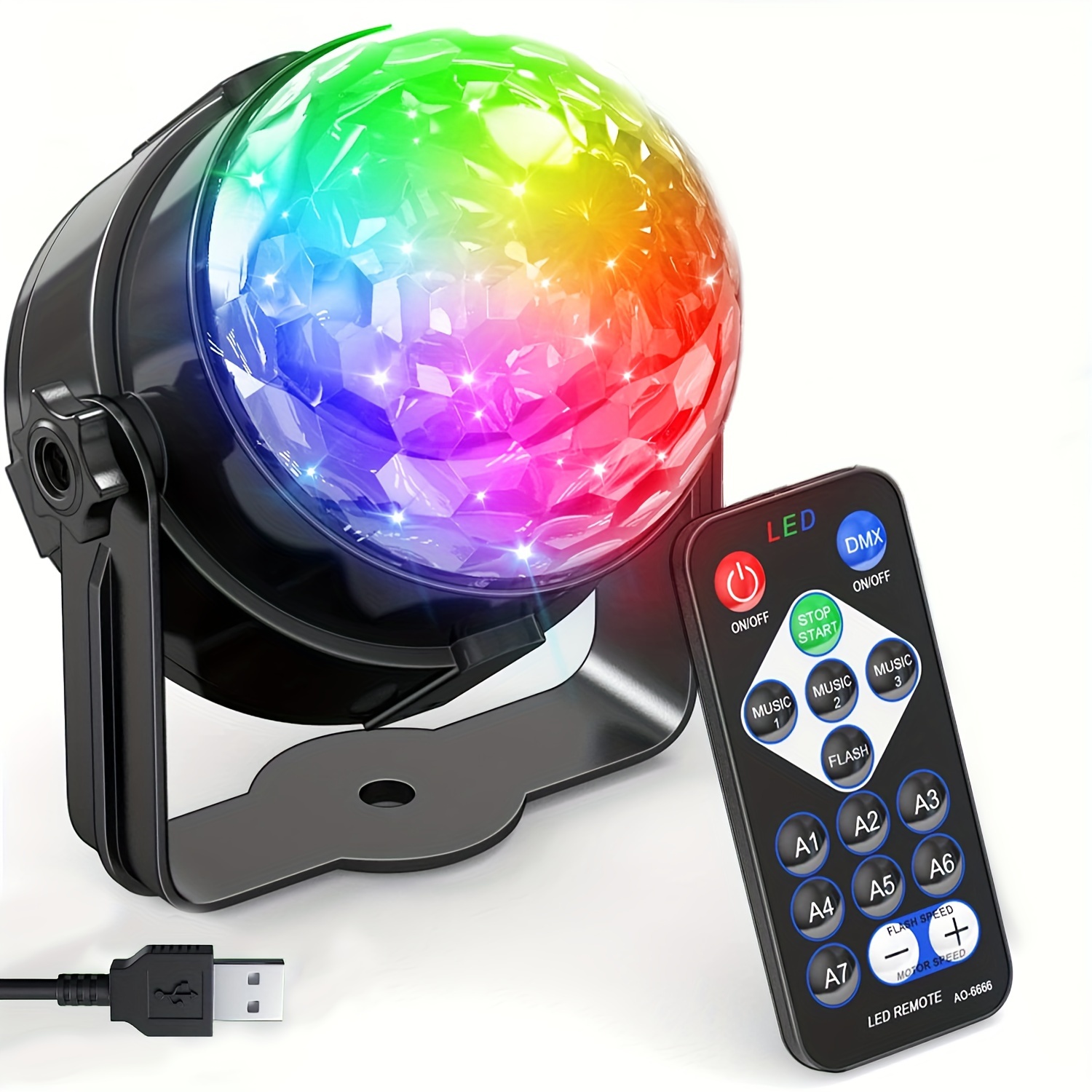 USB LED RGB Bühnenbeleuchtung Discokugel Lichteffekt Licht Musik DJ Party  Lampe