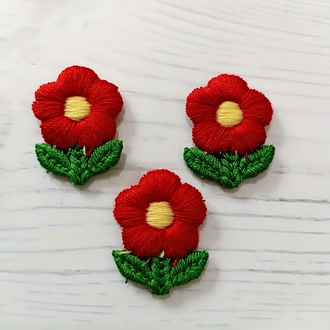 Buy 10PCS Cute Small Flower Patches Embroidery Iron On Applique