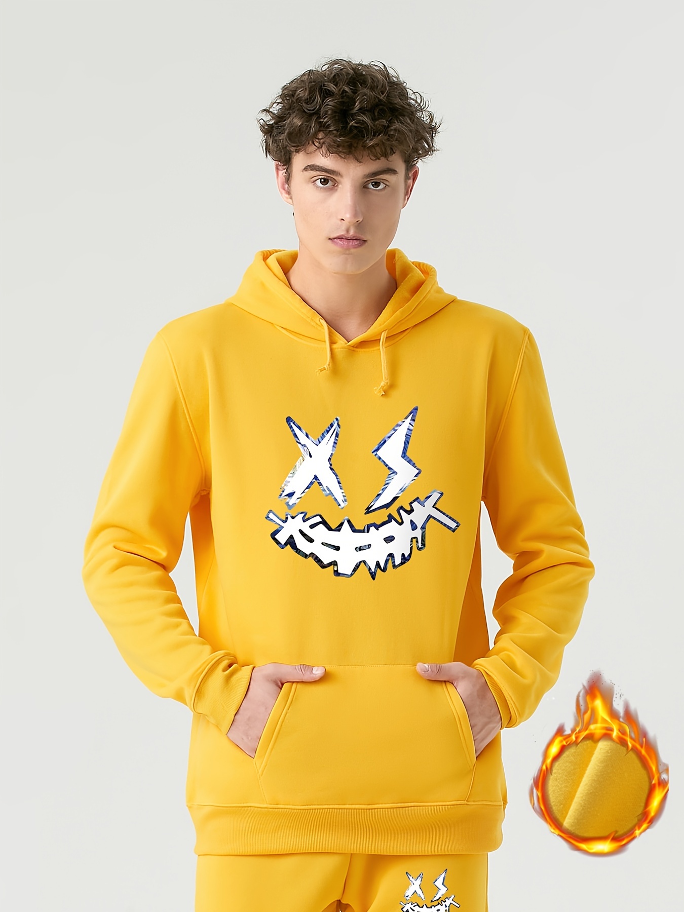 Cartoon Funny Graphic Print Men's Warm Hoodie - Temu