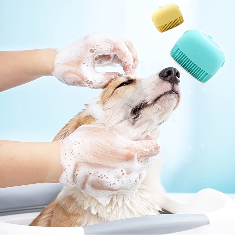 Pet Silicone Bath Brush Massage Scrub Brush For Cat And - Temu