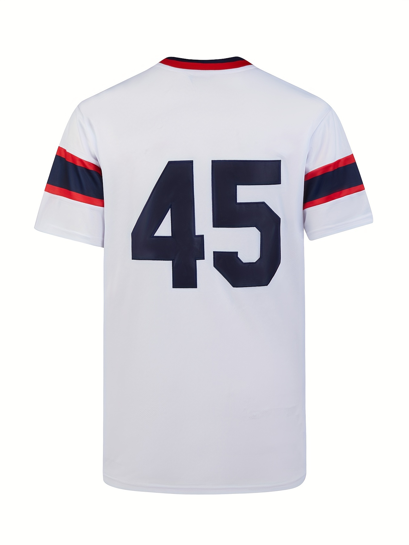 Men's Chicago #45 Embroidery Baseball Jersey, Classic Retro Design Short Sleeve Breathable Shirt for Training Competition,Temu