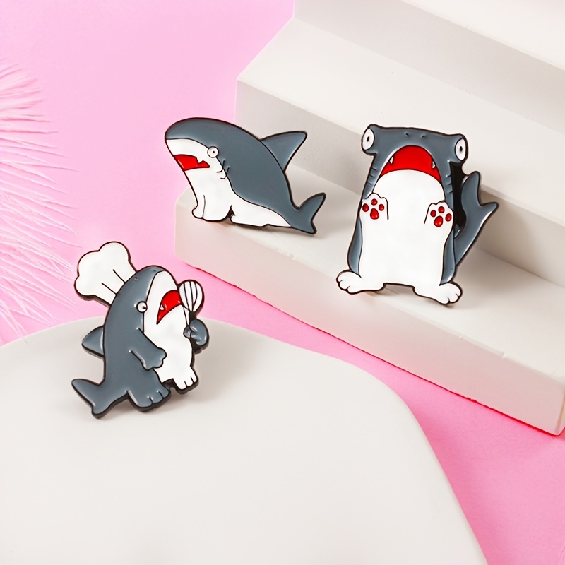 Unique Shark Shaped Brooch Set Perfect Gift Ocean Lovers - Temu