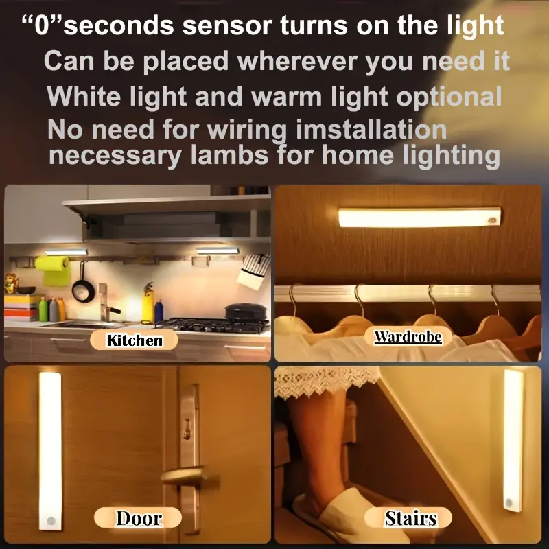 intelligent sensing led light long strip wireless magnetic absorption self adhesive wardrobe light usb with rechargeable wine cabinet light strip details 7