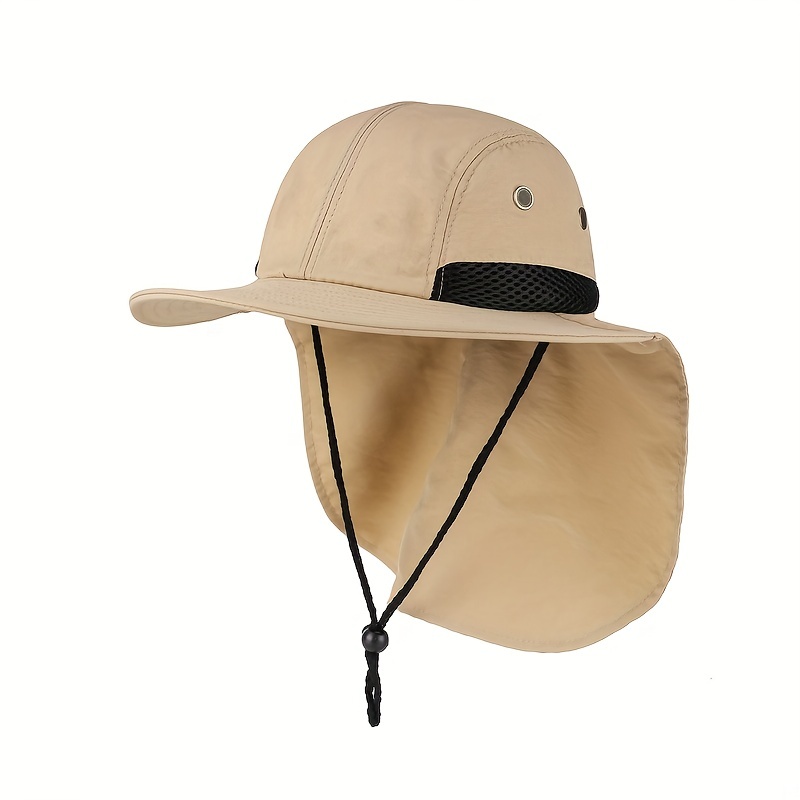 Stay Protected in Style: 1pc Unisex Sun Protection Bucket Hat with Neck  Flap for Men & Women