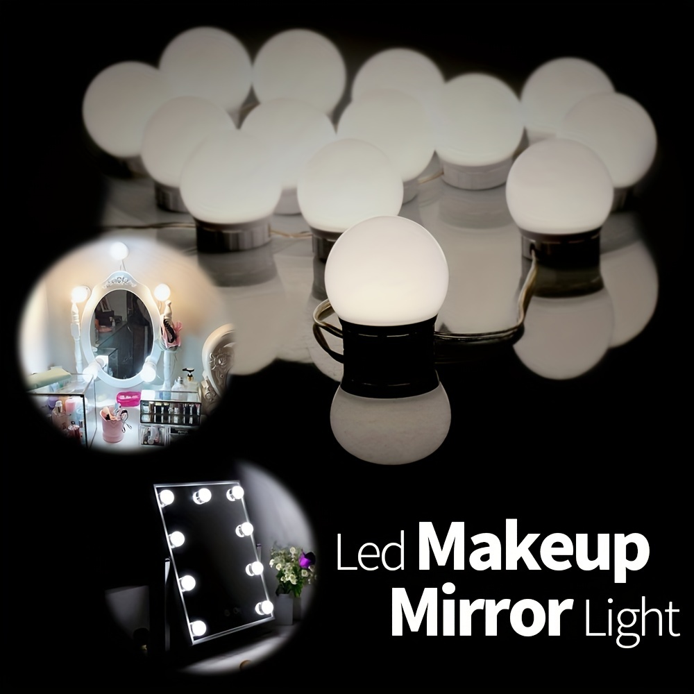 1pc LED Miroir De Maquillage Lumière, USB Stepless Dimmable Fill Lamp Style  Vanity Lights Luminosité Réglable 5V Salle De Bain Coiffeuse Éclairage  Tactile Contrôle De Gradation Lampe De Maquillage 2 4 6