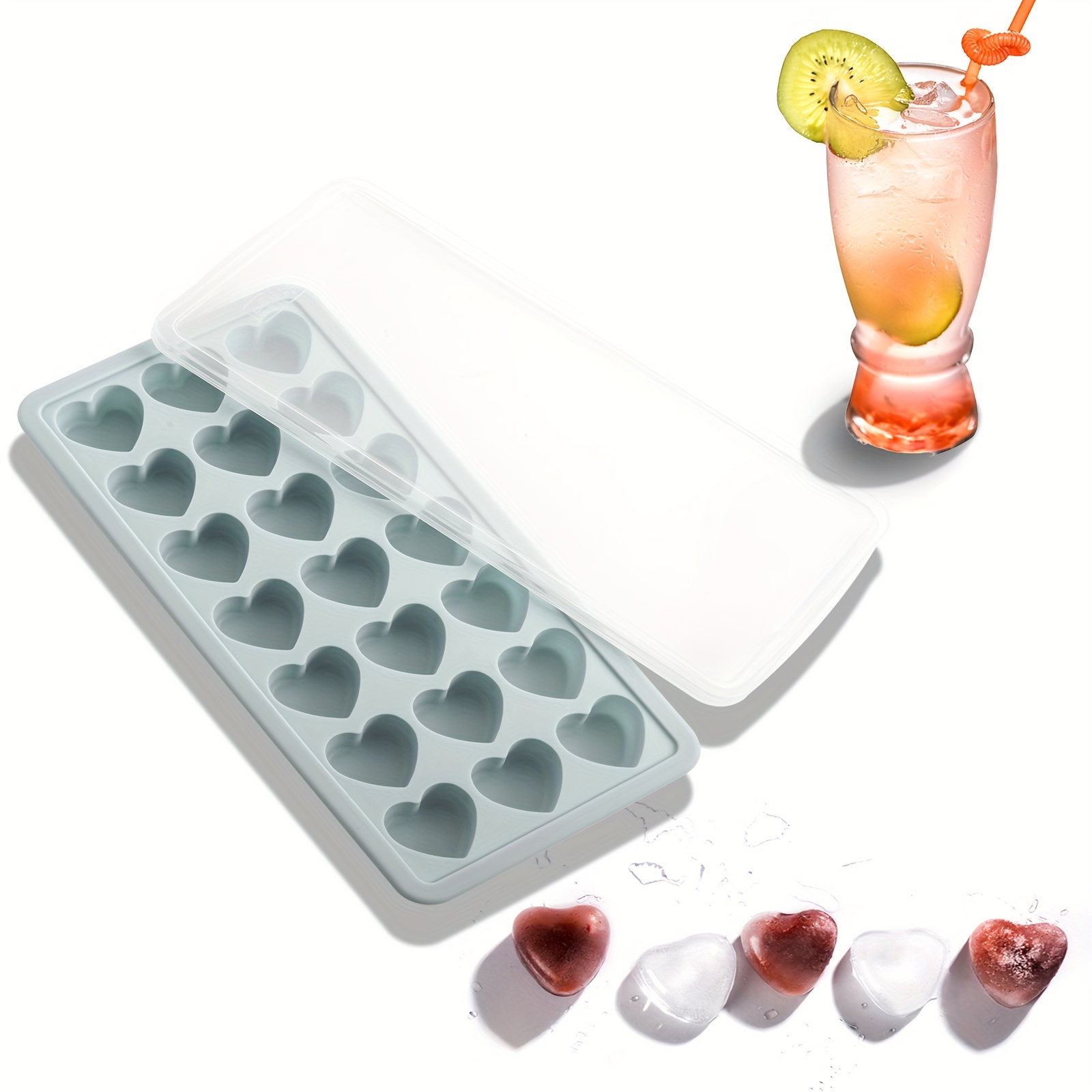Food Grade Silicone Ice Cube Tray With Rose Flower And Heart - Temu