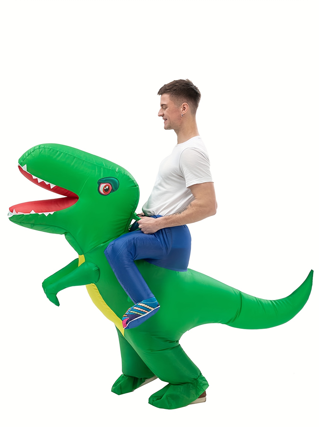 Inflatable Dinosaur Riding T-Rex Costume Adult, Dinosaur Inflatable T-Rex  Costume Funny Halloween Fancy Dresss Party Cosplay Blow up Dinosaur Costume