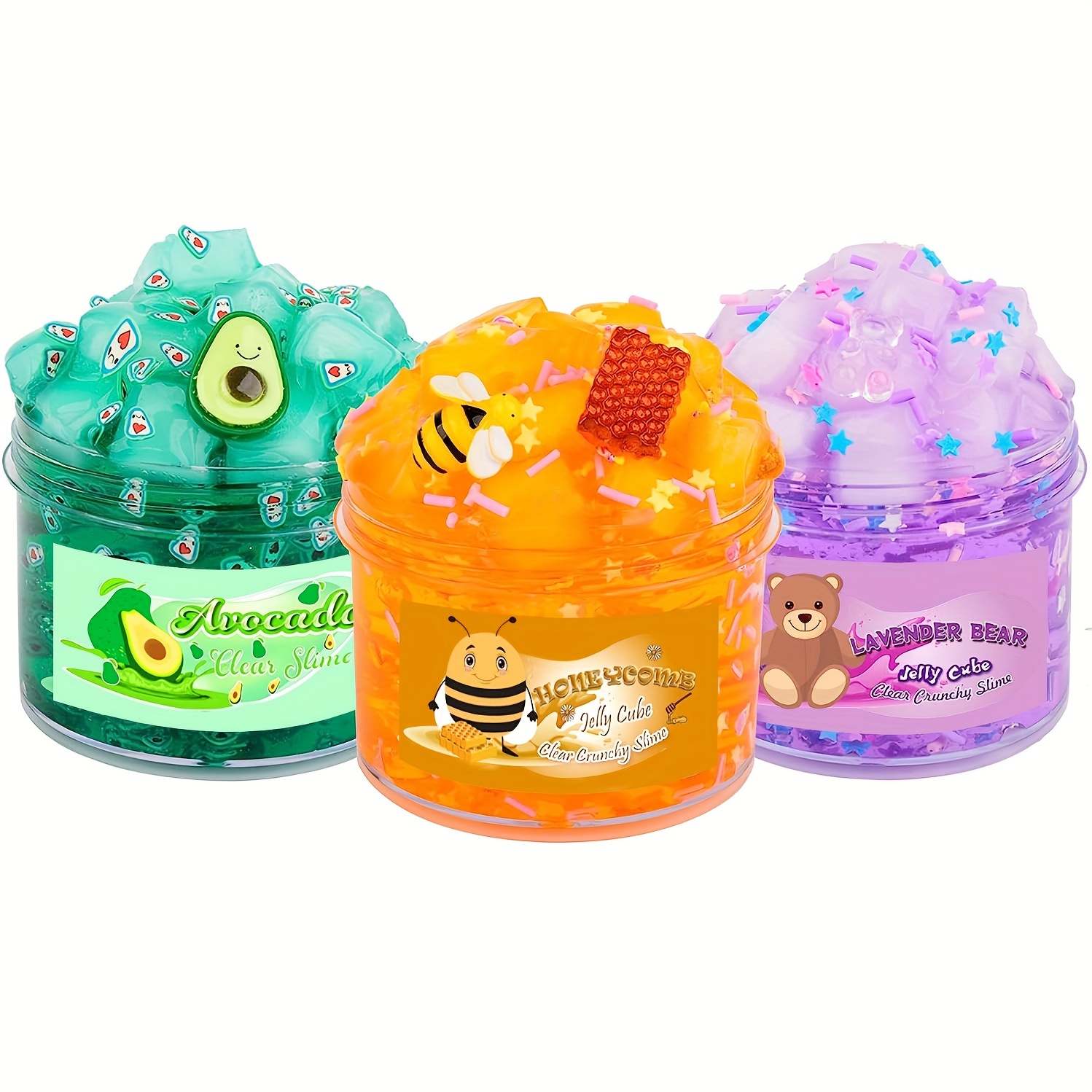 Magic toy Clay Slime Crystal Color Blowing Bubbles 6pcs Pack Slime